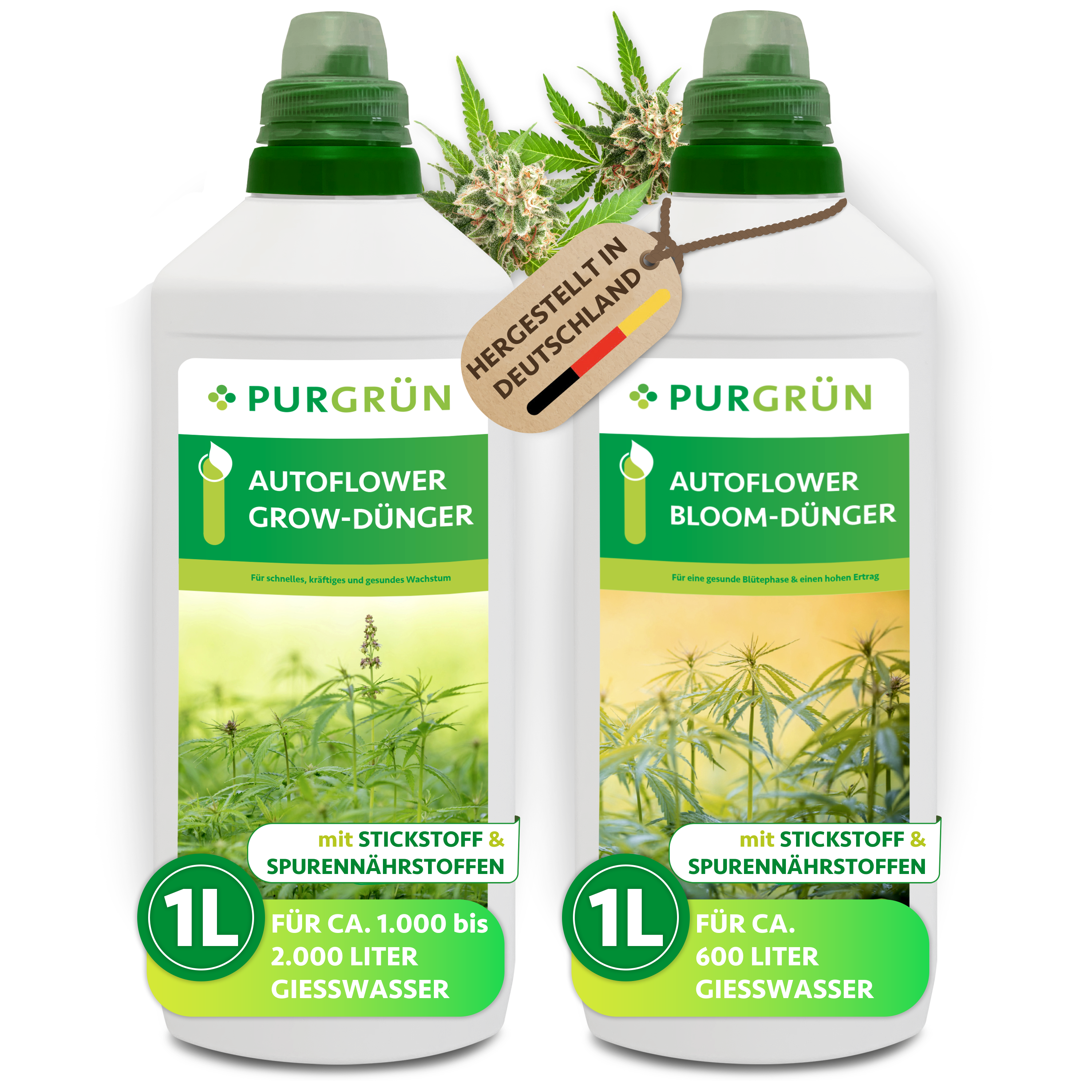 Autoflower-Dünger-Set 2 x 1 Liter – Purgrün