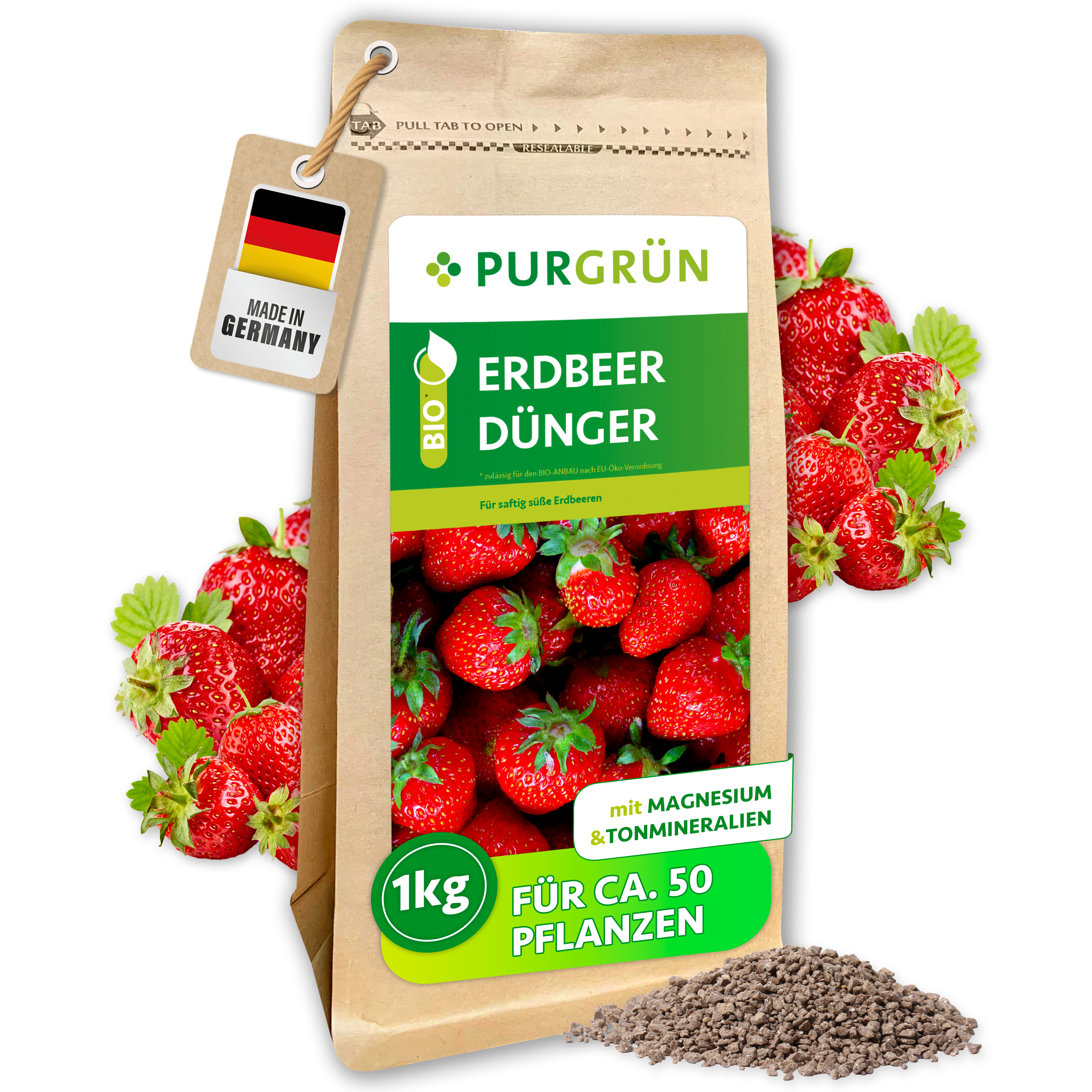 welchen dünger für erdbeerpflanzen Purgrün Bio-Erdbeerdünger 1 kg