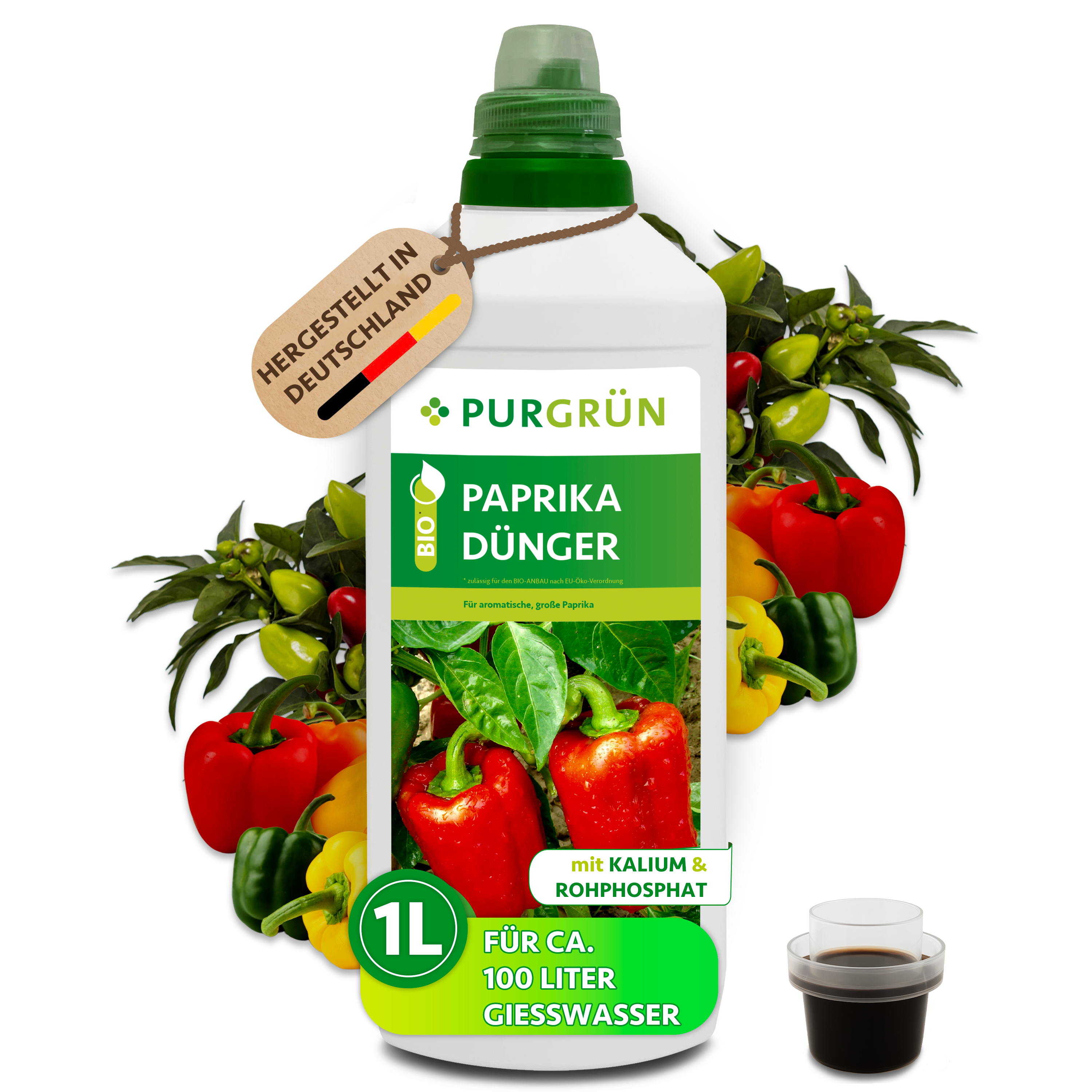 paprika mit blaukorn düngen Purgrün Bio-Paprika-Dünger 1 Liter