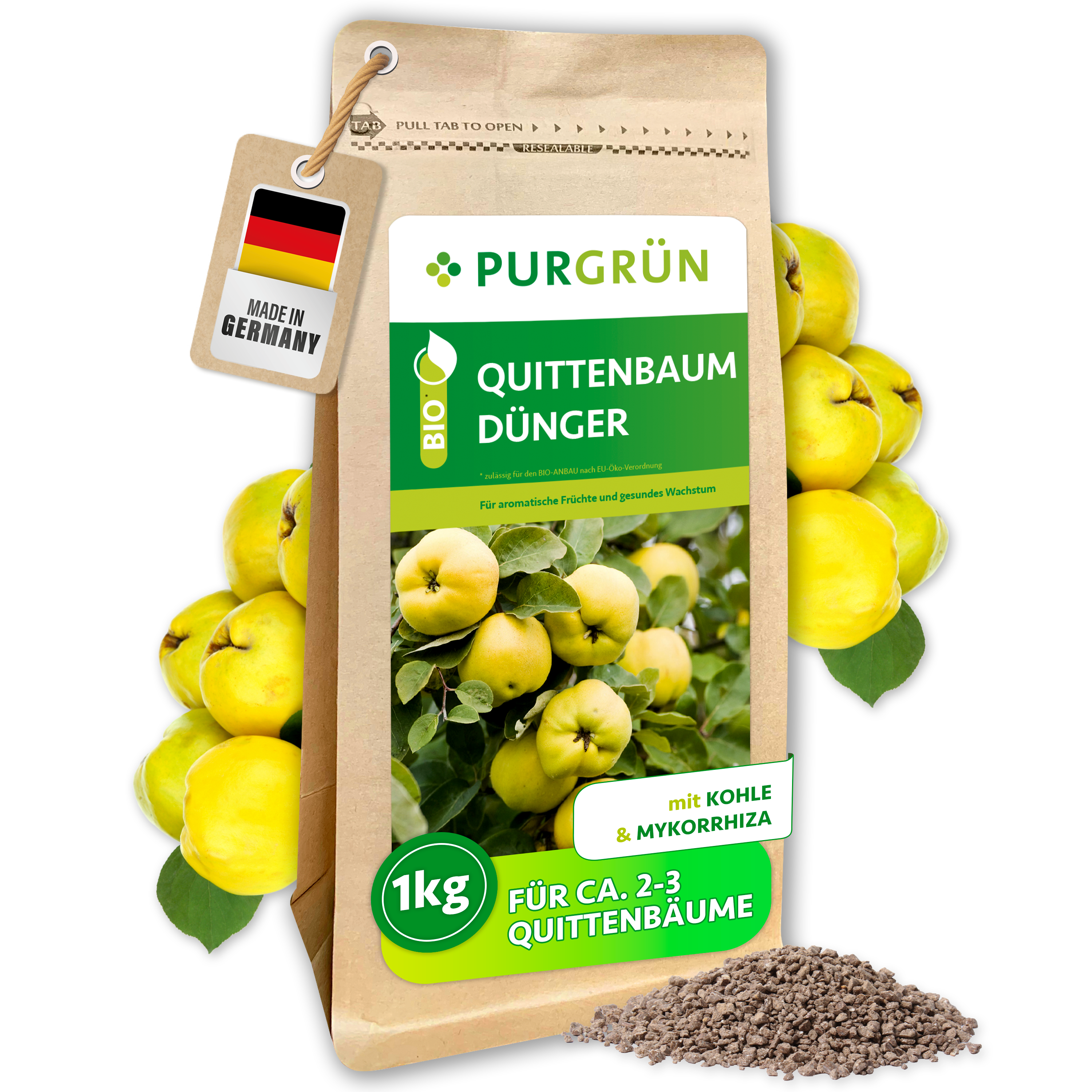 quitten aufbewahren Purgrün Bio-Quittenbaum-Dünger 1 kg