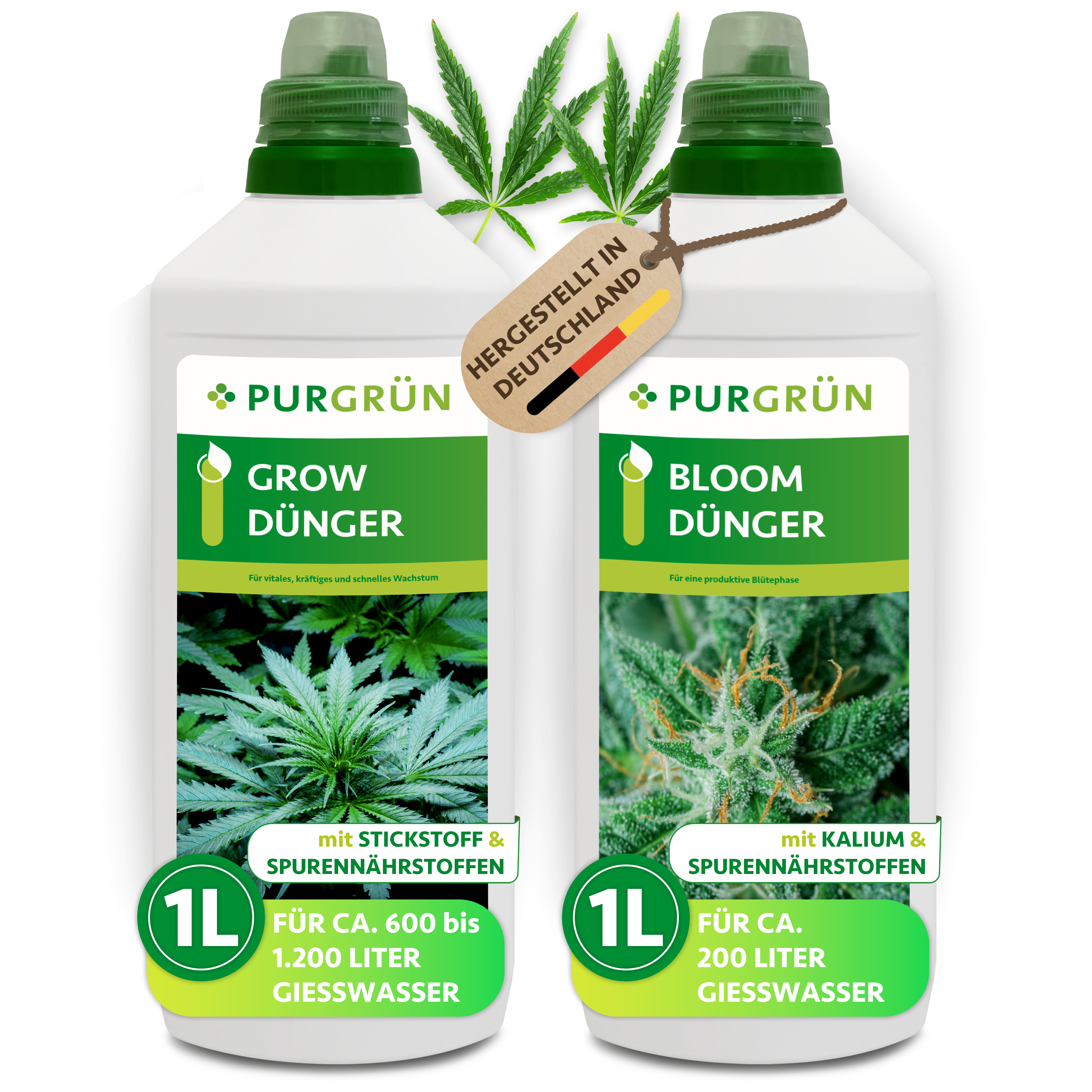 dünger aufbewahren Cannabis-Dünger-Set 2 x 1 Liter – Purgrün