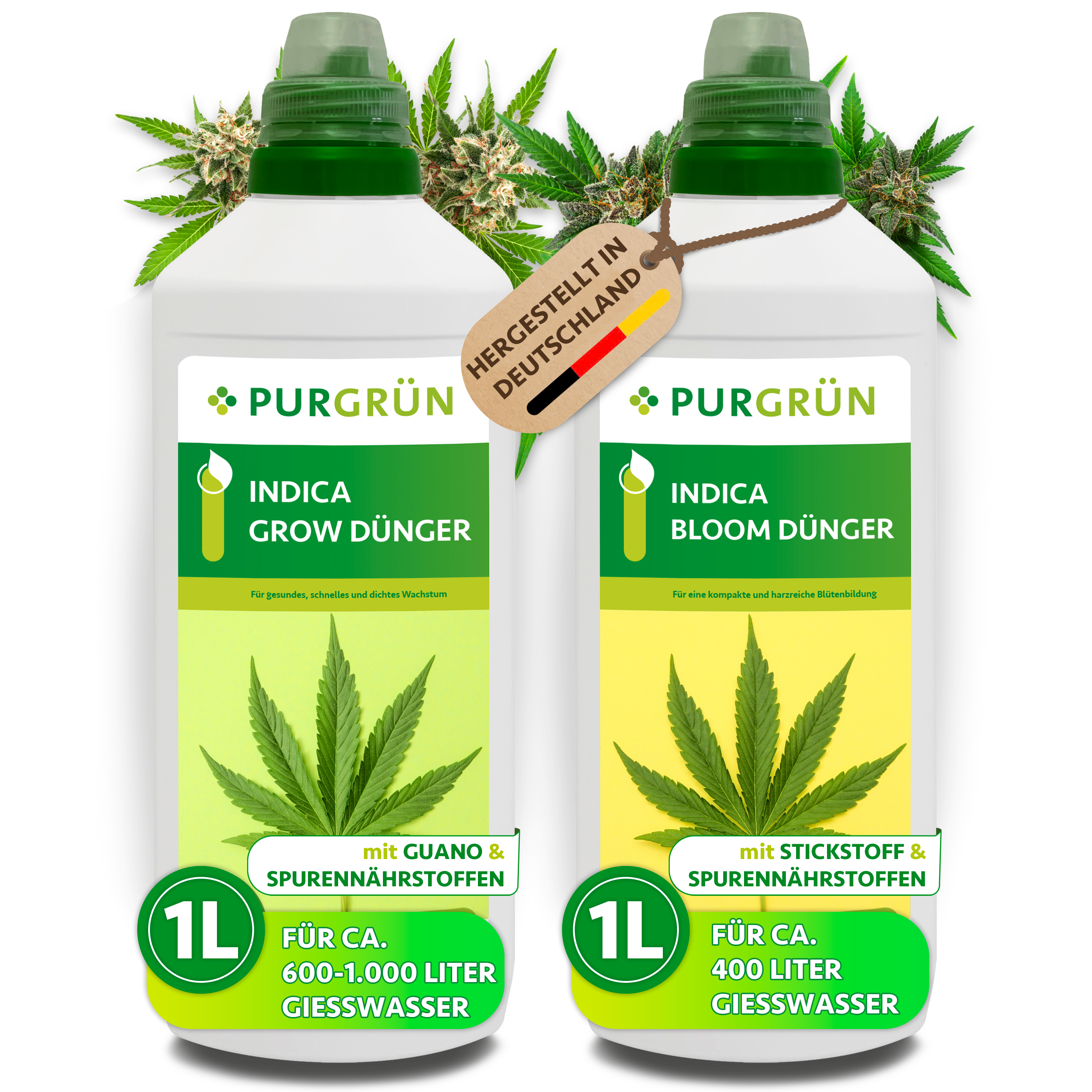Indica-Dünger-Set 2 x 1 Liter – Purgrün