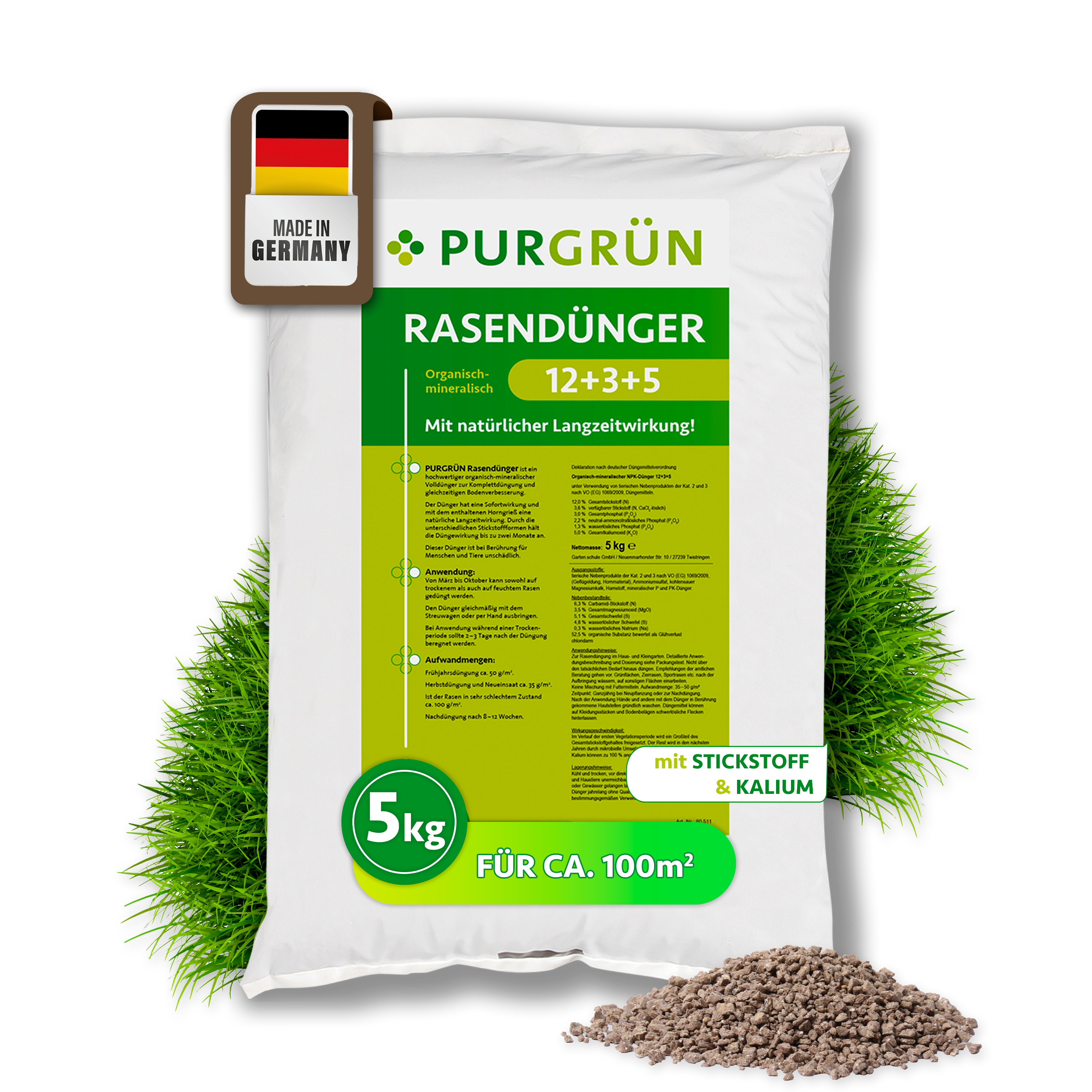npk dünger giftig Purgrün Rasendünger 5 kg
