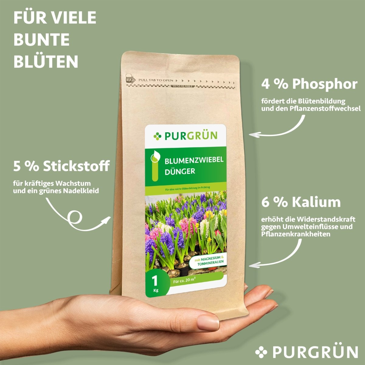 Blumenzwiebel-Dünger 1 kg - Purgrün
