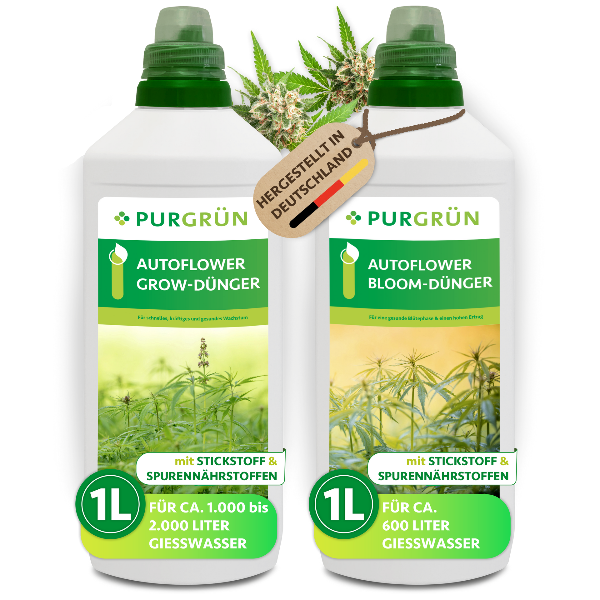 Autoflower-Dünger-Set 2 x 1 Liter – Purgrün