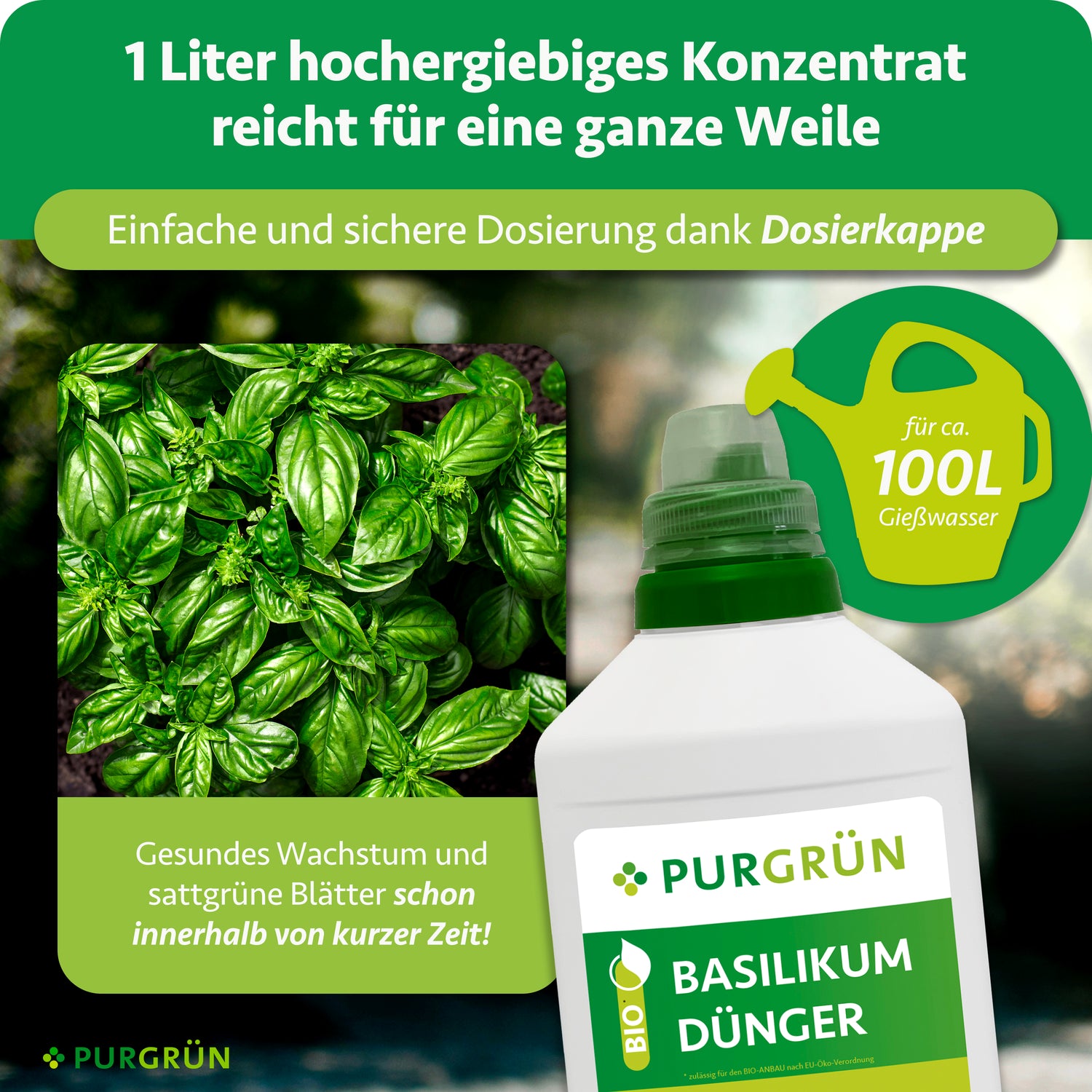 Purgrün Bio-Basilikum-Dünger 1 Liter