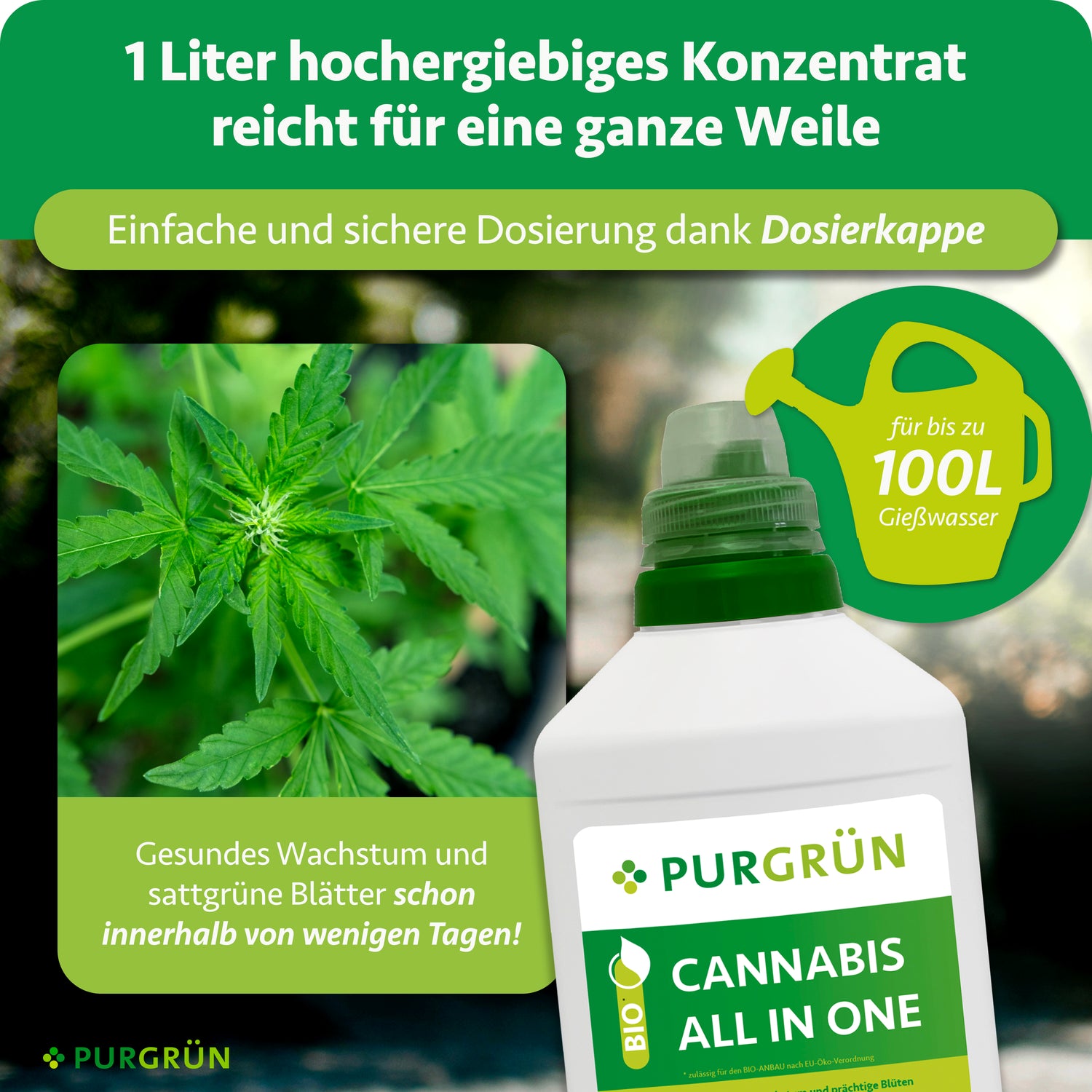 Bio-Cannabis-All-In-One-Dünger 1 Liter – Purgrün