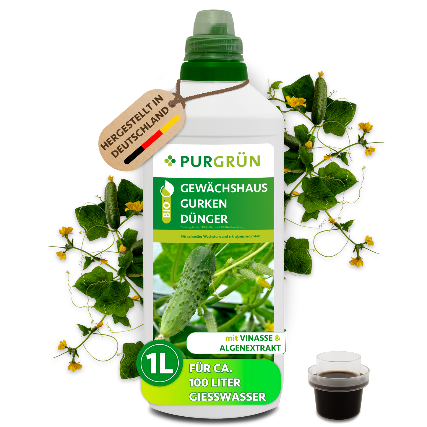 Purgrün Bio-Gewächshausgurken-Dünger 1 Liter