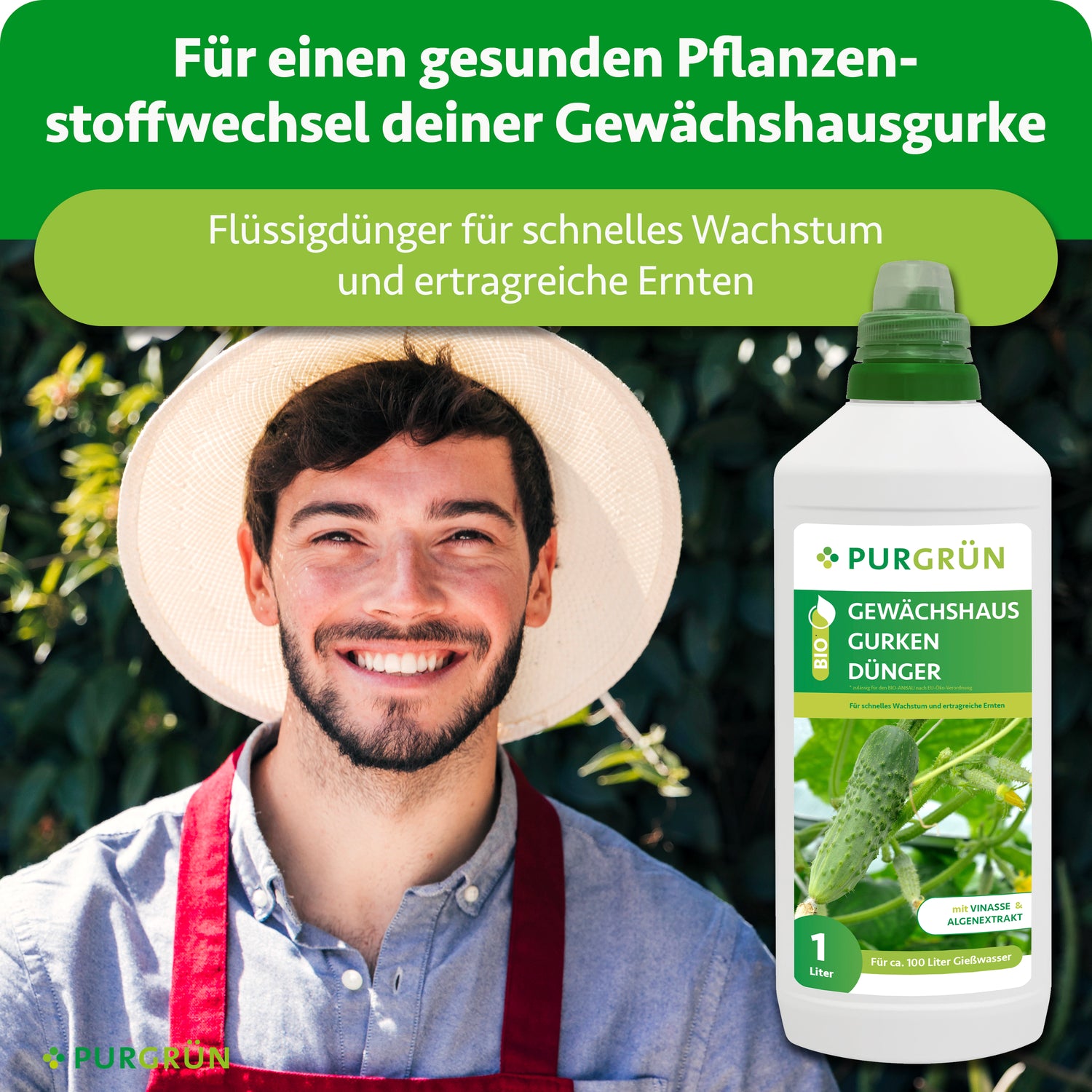 Purgrün Bio-Gewächshausgurken-Dünger 1 Liter