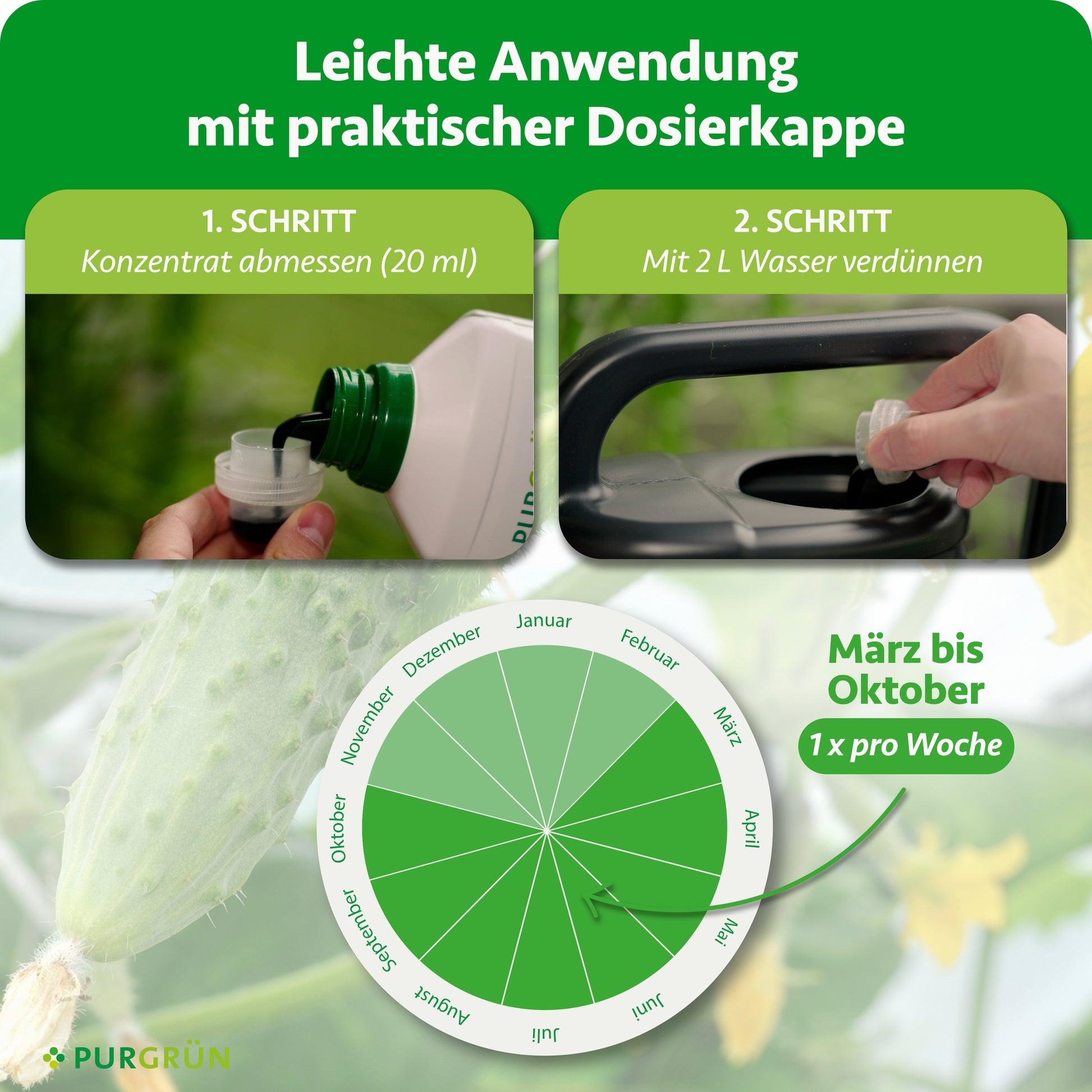 Purgrün Bio-Gewächshausgurken-Dünger 1 Liter