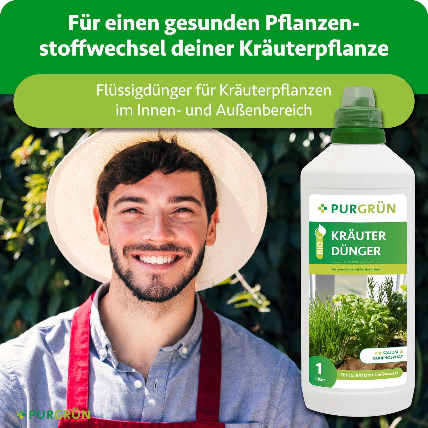 dünger für kräuter im topf Purgrün Bio-Kräuterdünger 1 Liter