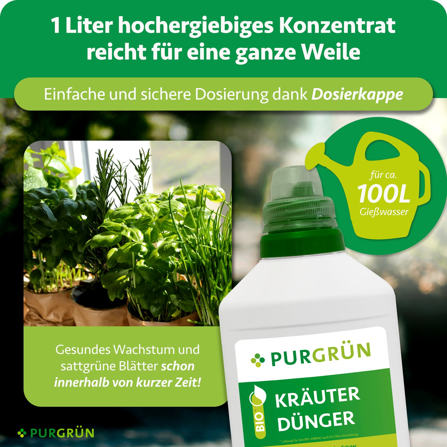 dünger küchenkräuter Purgrün Bio-Kräuterdünger 1 Liter