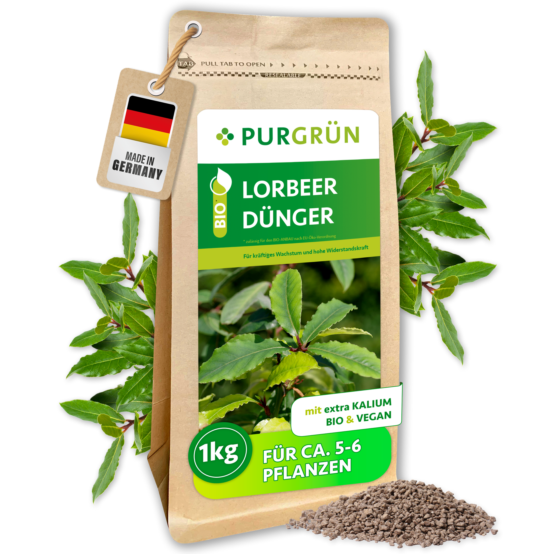 lorbeerblätter aufbewahren Purgrün Lorbeer-Dünger 1 Liter
