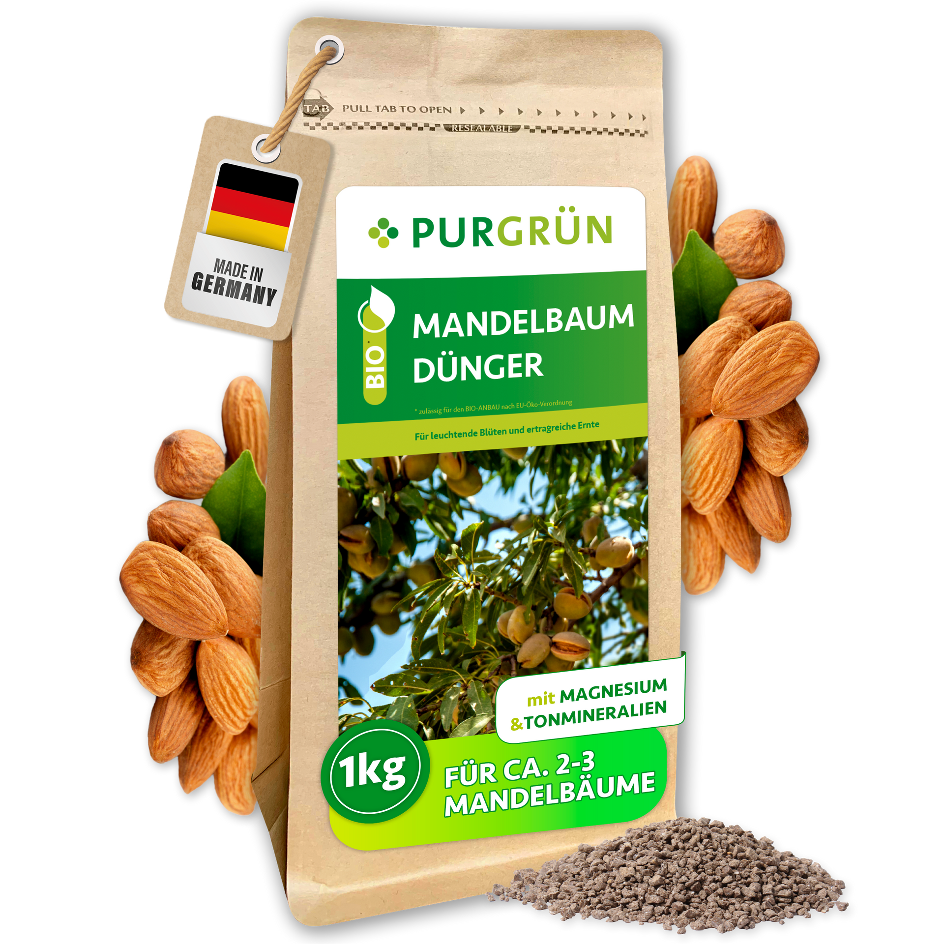 kann dünger schlecht werden Purgrün Bio-Mandelbaum-Dünger 1 kg