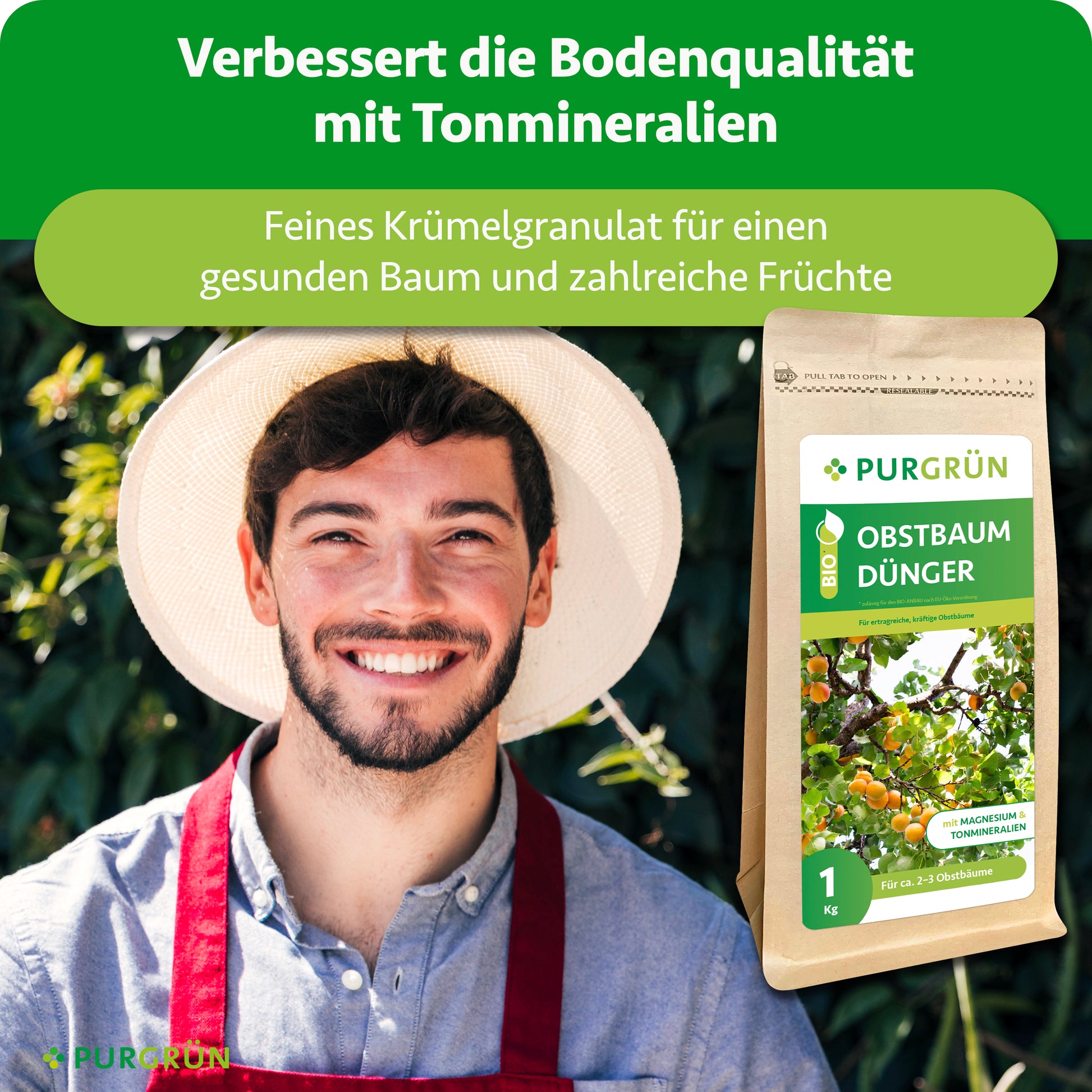 obstbäume mit blaukorn düngen Purgrün Bio-Obstbaum-Dünger 1 kg