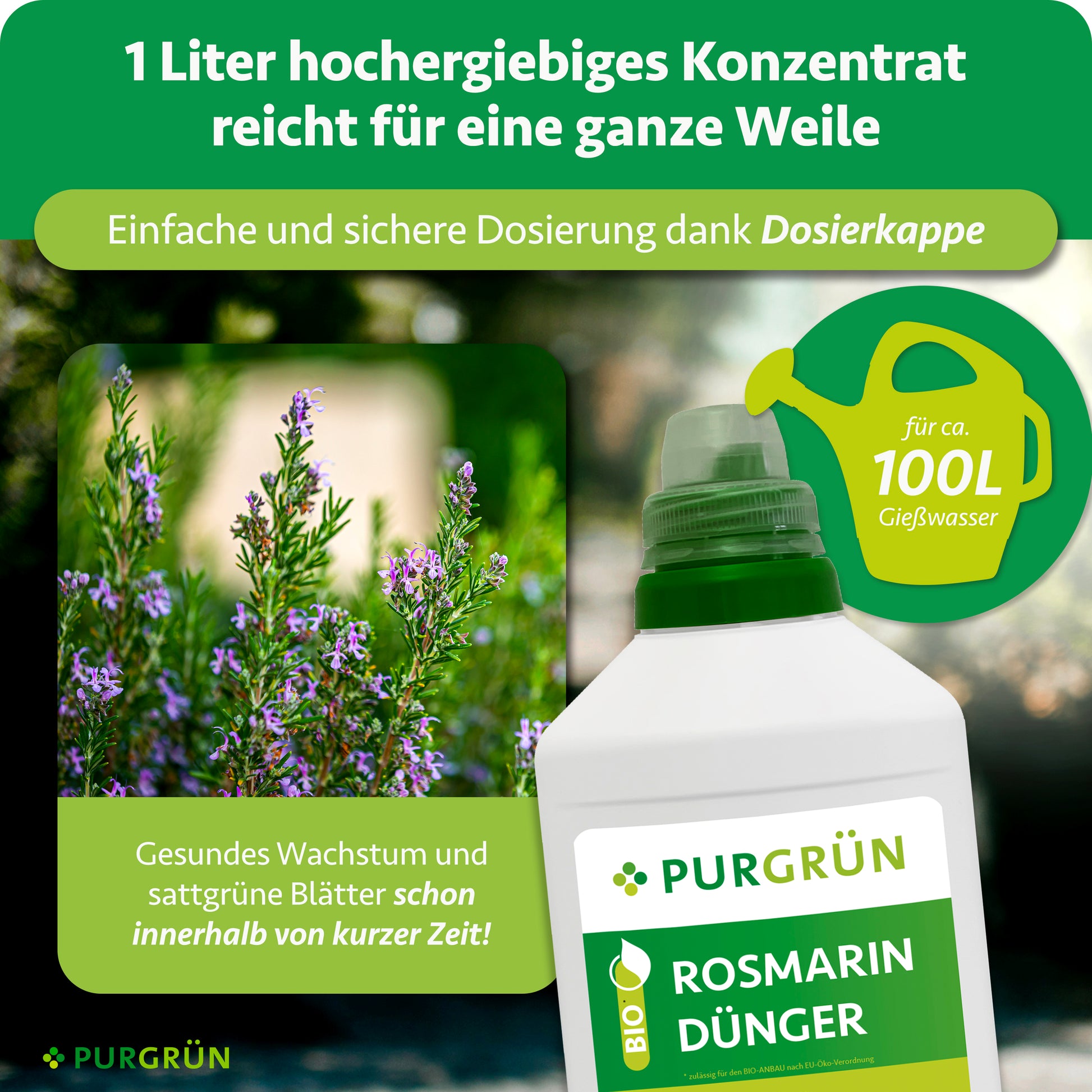 Purgrün Bio-Rosmarin-Dünger 1 Liter