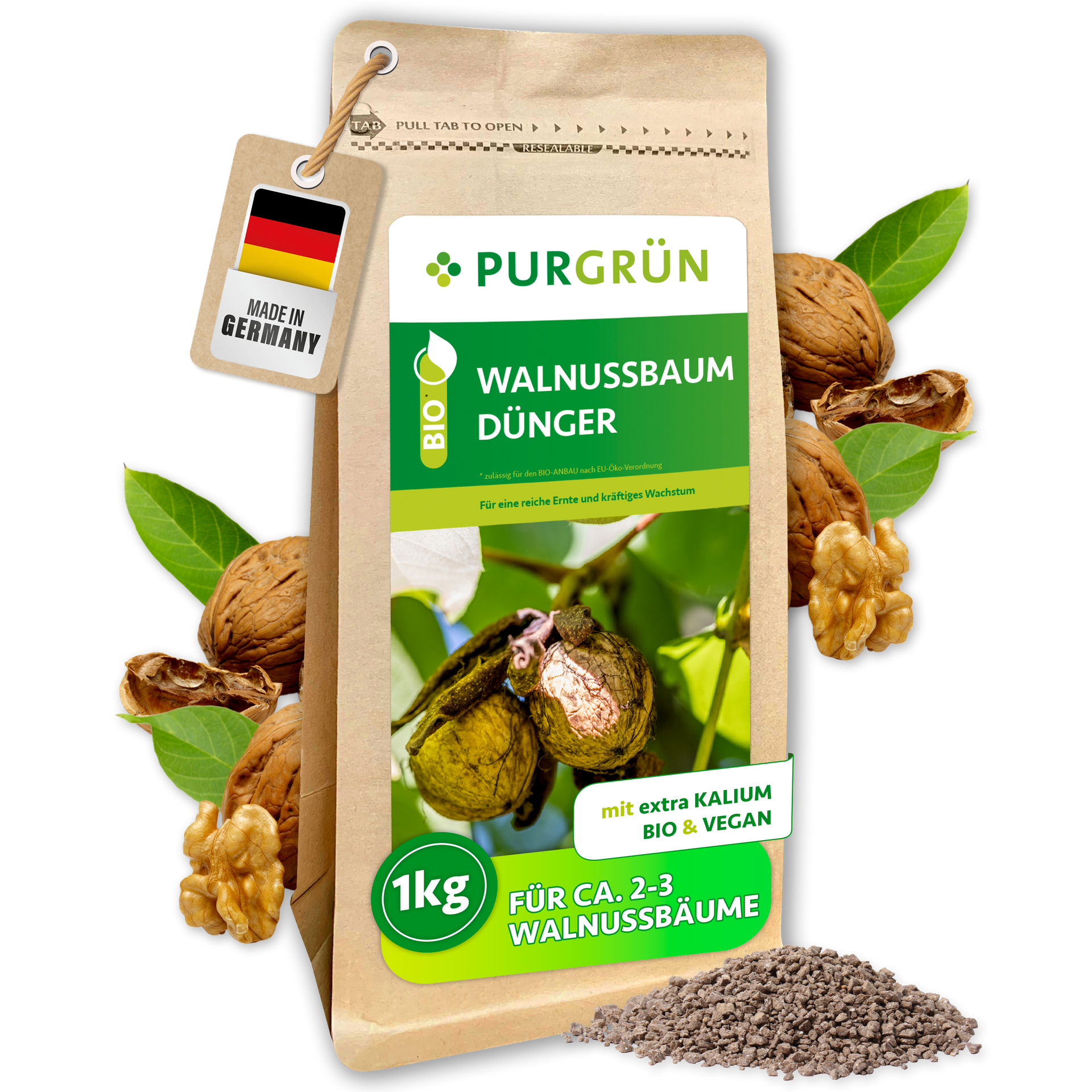 walnussbäume düngen Purgrün Bio-Walnussbaum-Dünger 1 kg