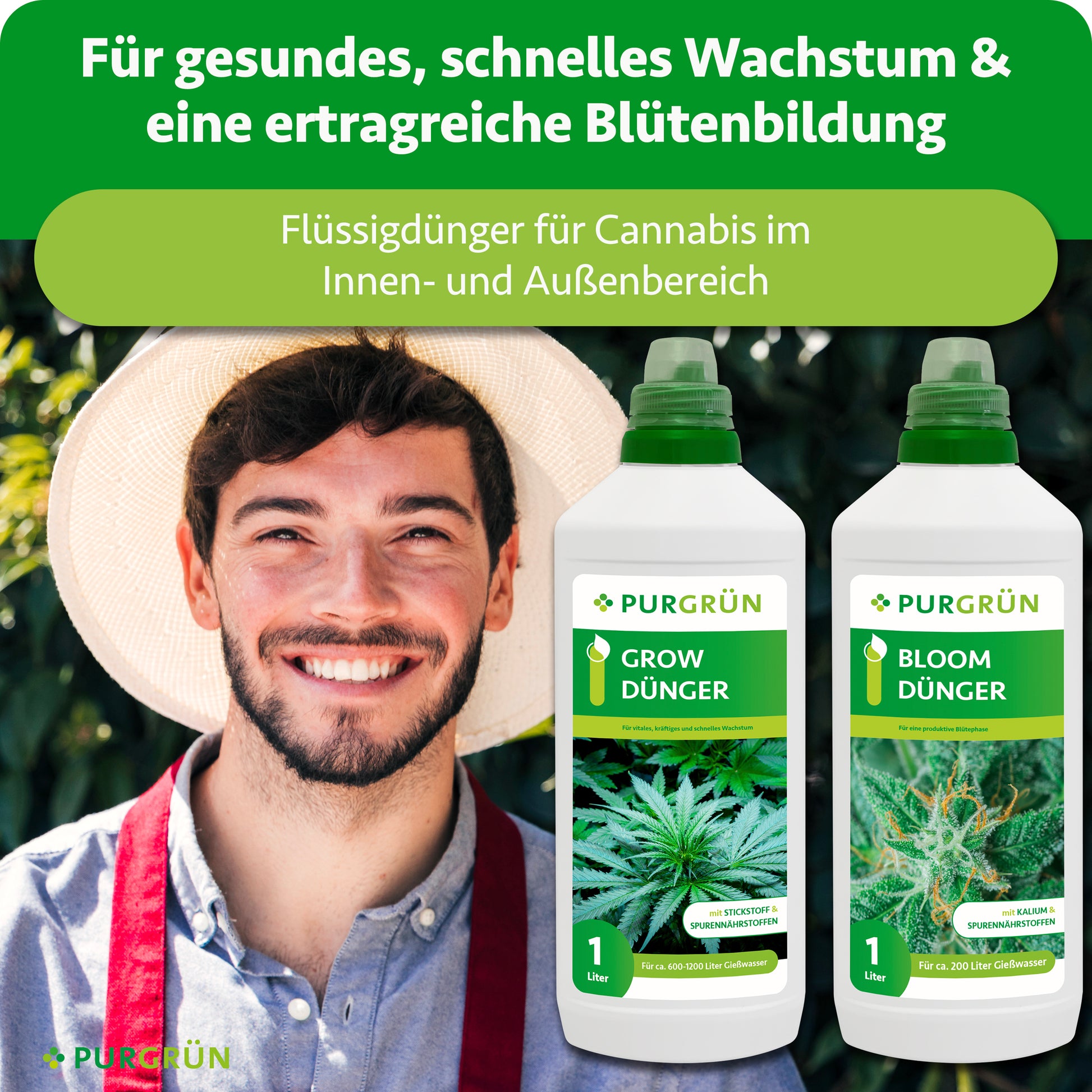 Cannabis-Dünger-Set 2 x 1 Liter – Purgrün