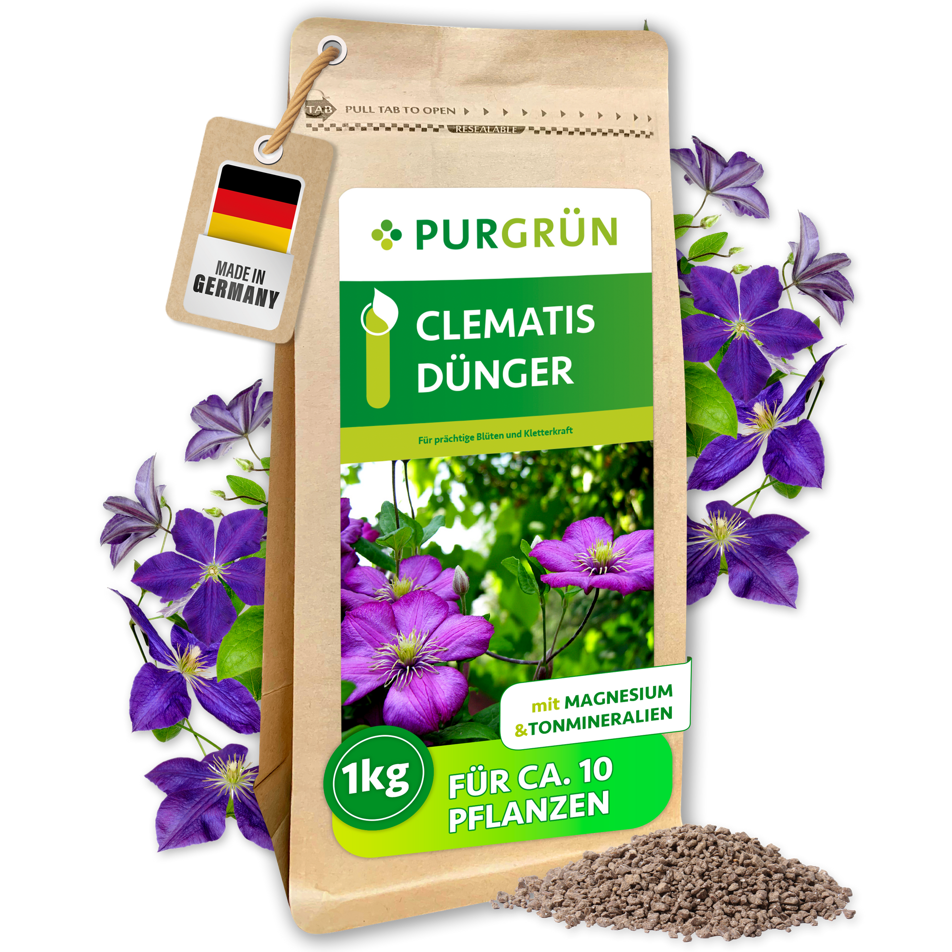 clematis mit hornspäne düngen Purgrün Clematis-Dünger 1 kg