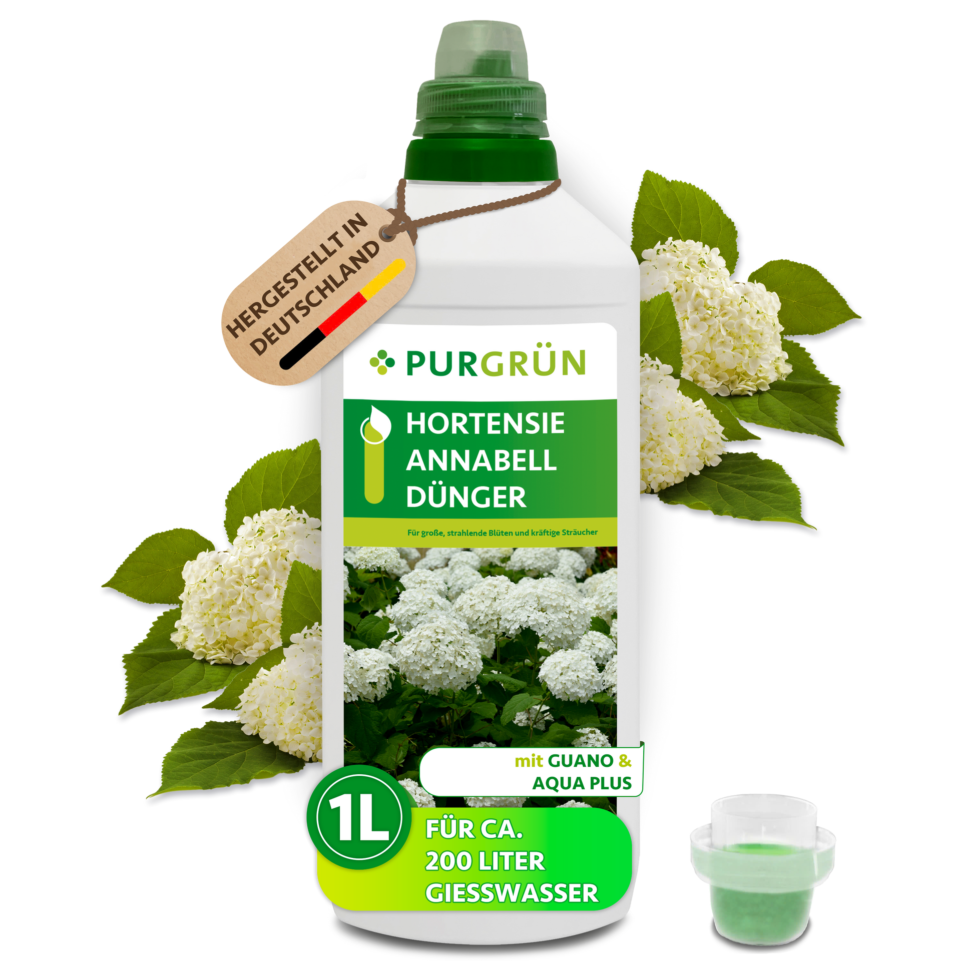hortensien düngen mit flüssigdünger Purgrün Hortensie-Annabell-Dünger 1 Liter
