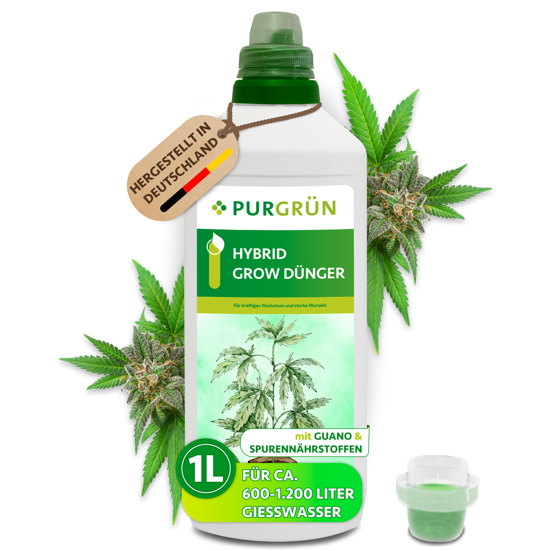 cannabis dünger organisch oder mineralisch Hybrid-Grow-Dünger 1 Liter – Purgrün