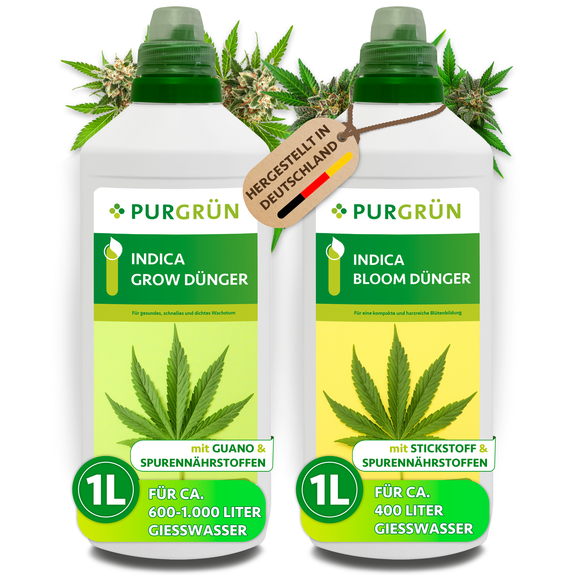 Indica-Dünger-Set 2 x 1 Liter – Purgrün