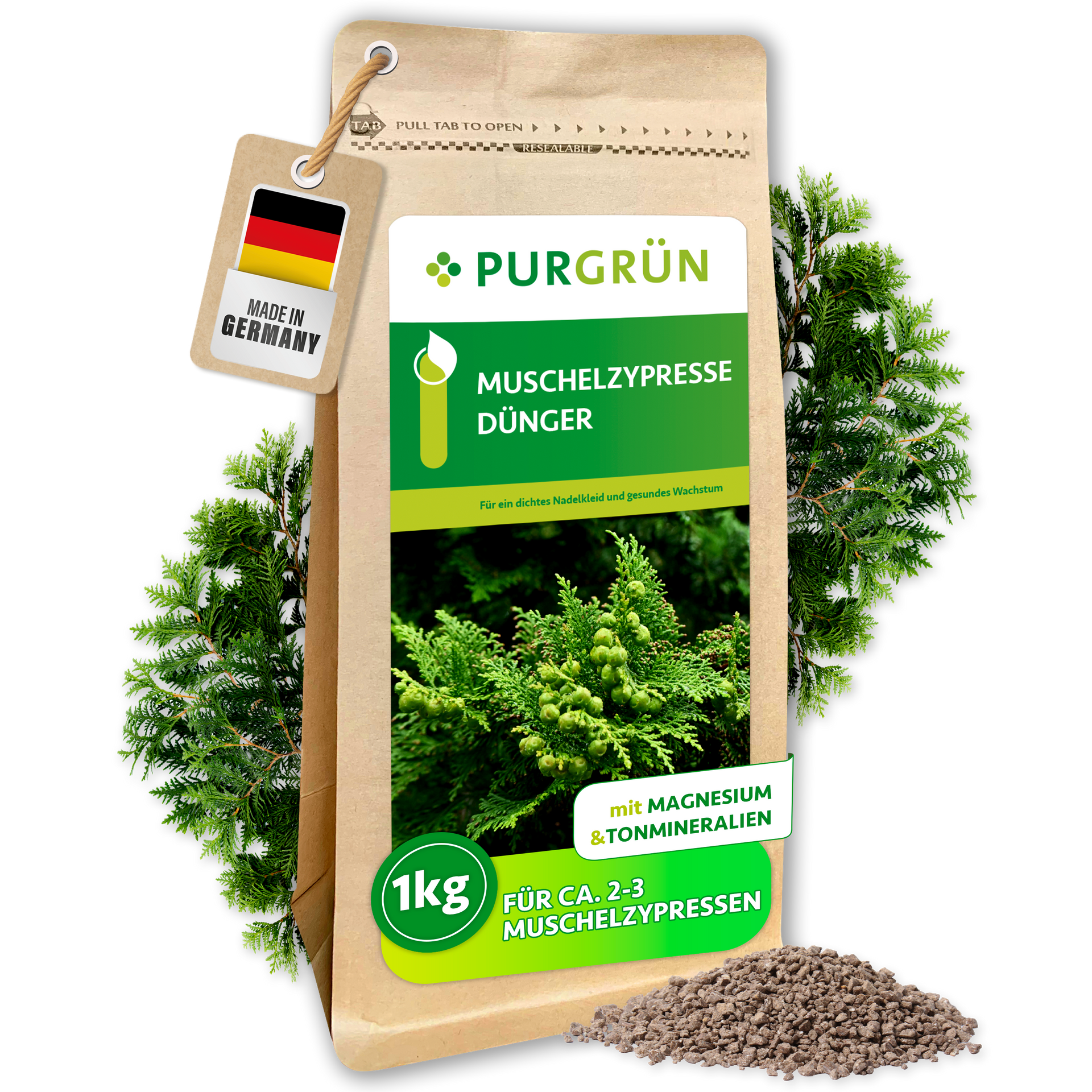 Purgrün Muschelzypresse-Dünger 1 kg