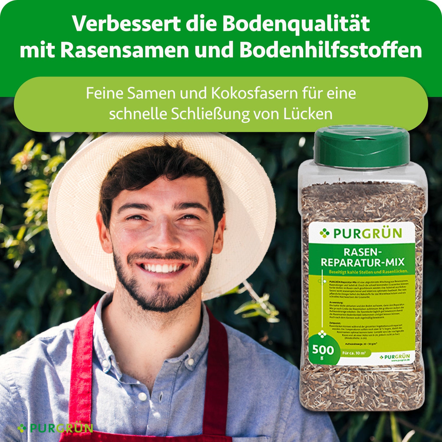 rasensamen aufbewahren Purgrün Rasen-Reparatur-Mix 0,5 kg