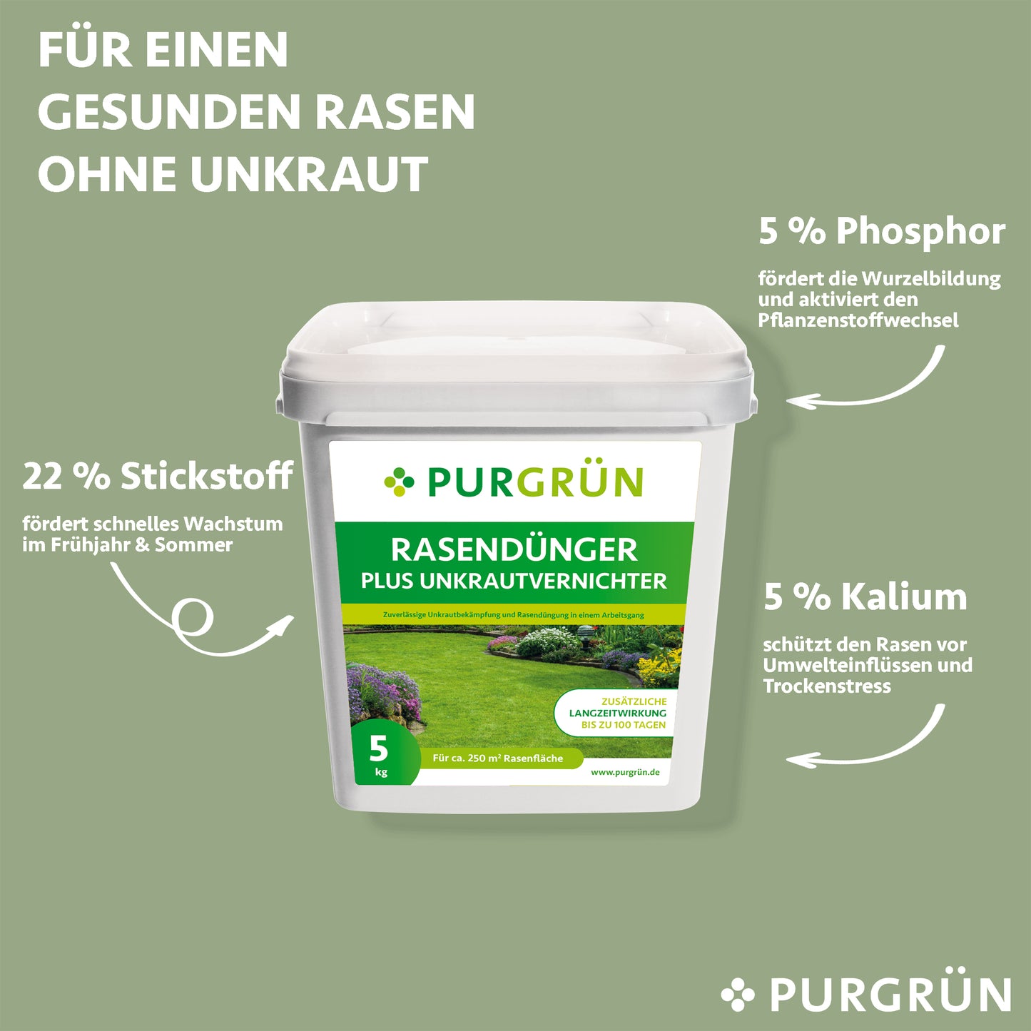 Rasendünger mit Unkrautvernichter 5 kg