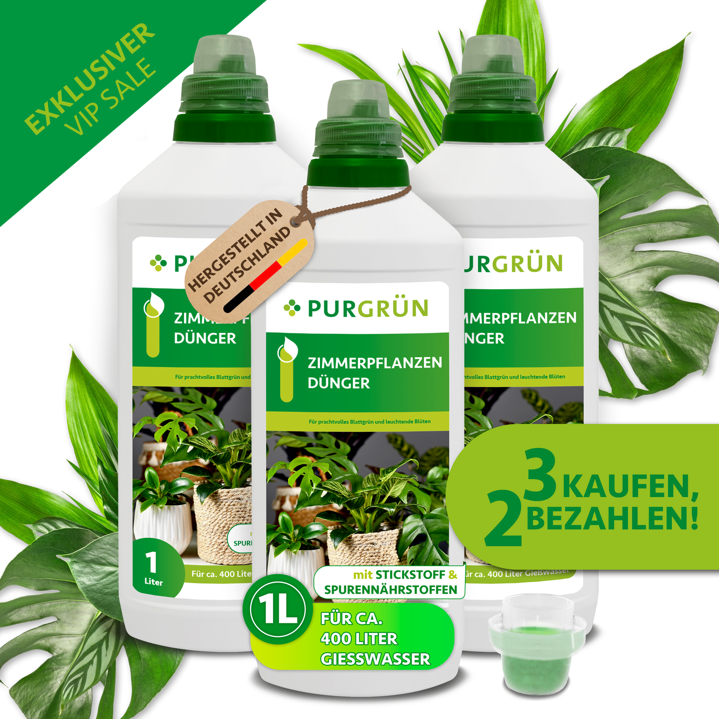 Zimmerpflanzen-Dünger 1 Liter - 3 für 2