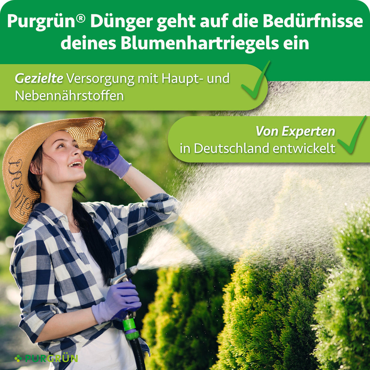 Purgrün Blumenhartriegel-Dünger: gezielte Versorgung mit Haupt- und Nebennährstoffen, von Experten in Deutschland entwickelt.