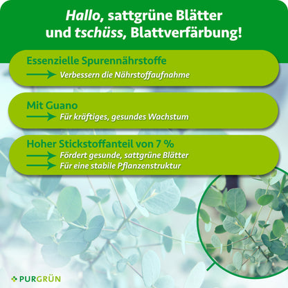 Essenzielle Spurennährstoffe verbessern die Nährstoffaufnahme und 7 % Stickstoff fördern sattgrüne Blätter sowie eine stabile Pflanzenstruktur. Mit Guano für kräftiges, gesundes Wachstum.