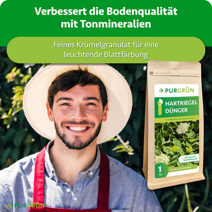 Tonmineralien verbessern die Bodenqualität; das feine Krümelgranulat ist für eine leuchtende Blattfärbung bestimmt.