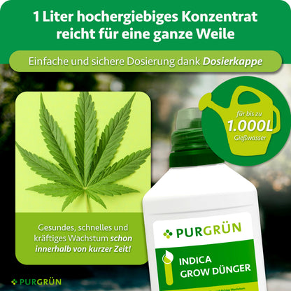 1 Liter Konzentrat reicht für bis zu 1.000 Liter Gießwasser; die Dosierkappe ermöglicht einfaches und sicheres Abmessen.