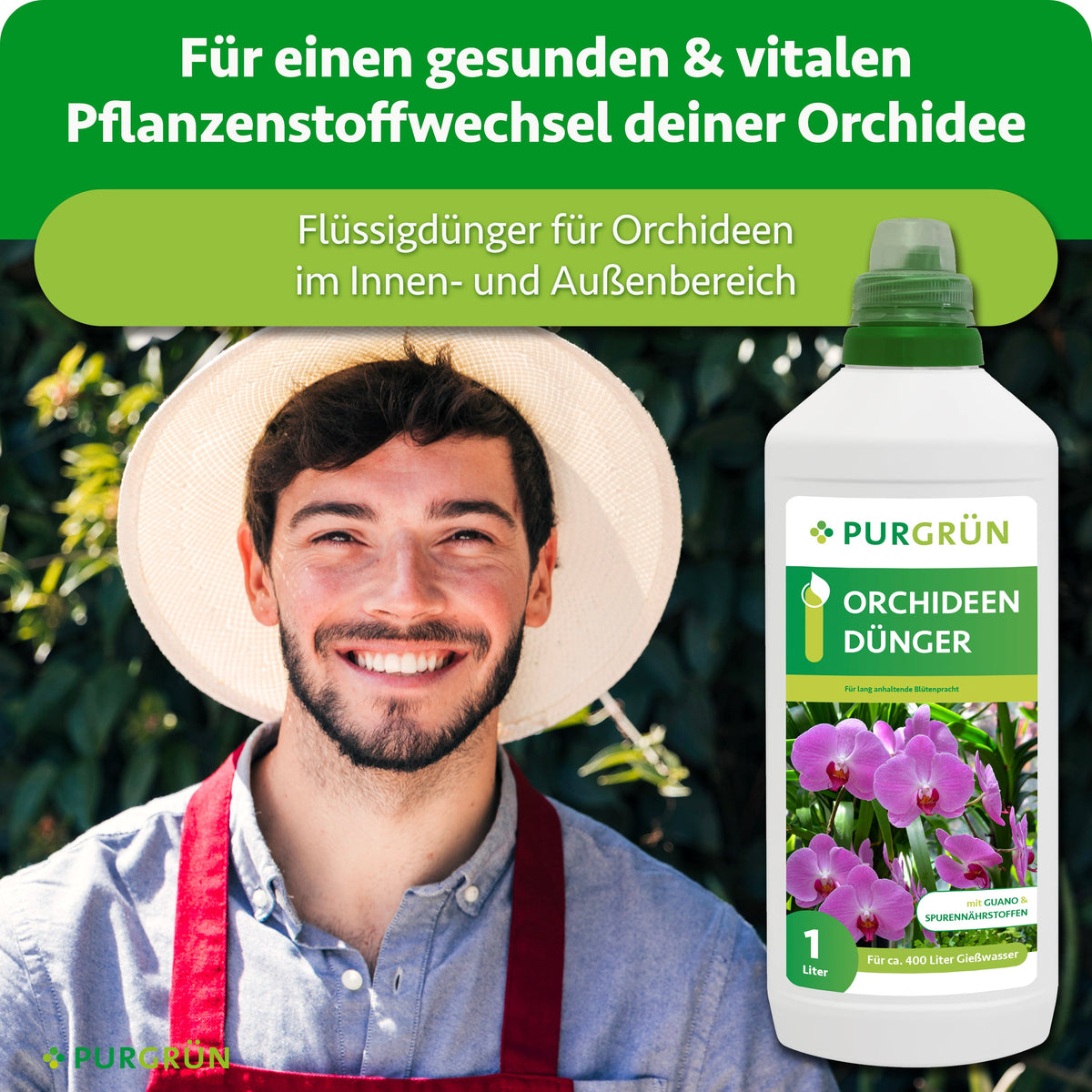 Orchideendünger für einen gesunden und vitalen Pflanzenstoffwechsel bei Orchideen im Innen- und Außenbereich.