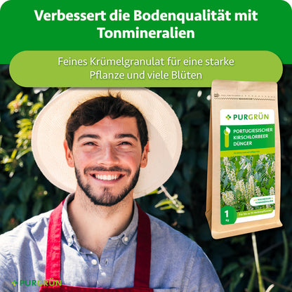Feines Krümelgranulat mit Tonmineralien soll die Bodenqualität verbessern und eine starke Pflanze mit vielen Blüten fördern.