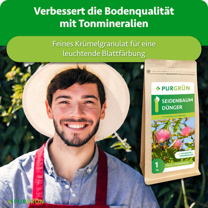 Tonmineralien verbessern die Bodenqualität; feines Krümelgranulat fördert eine leuchtende Blattfärbung.