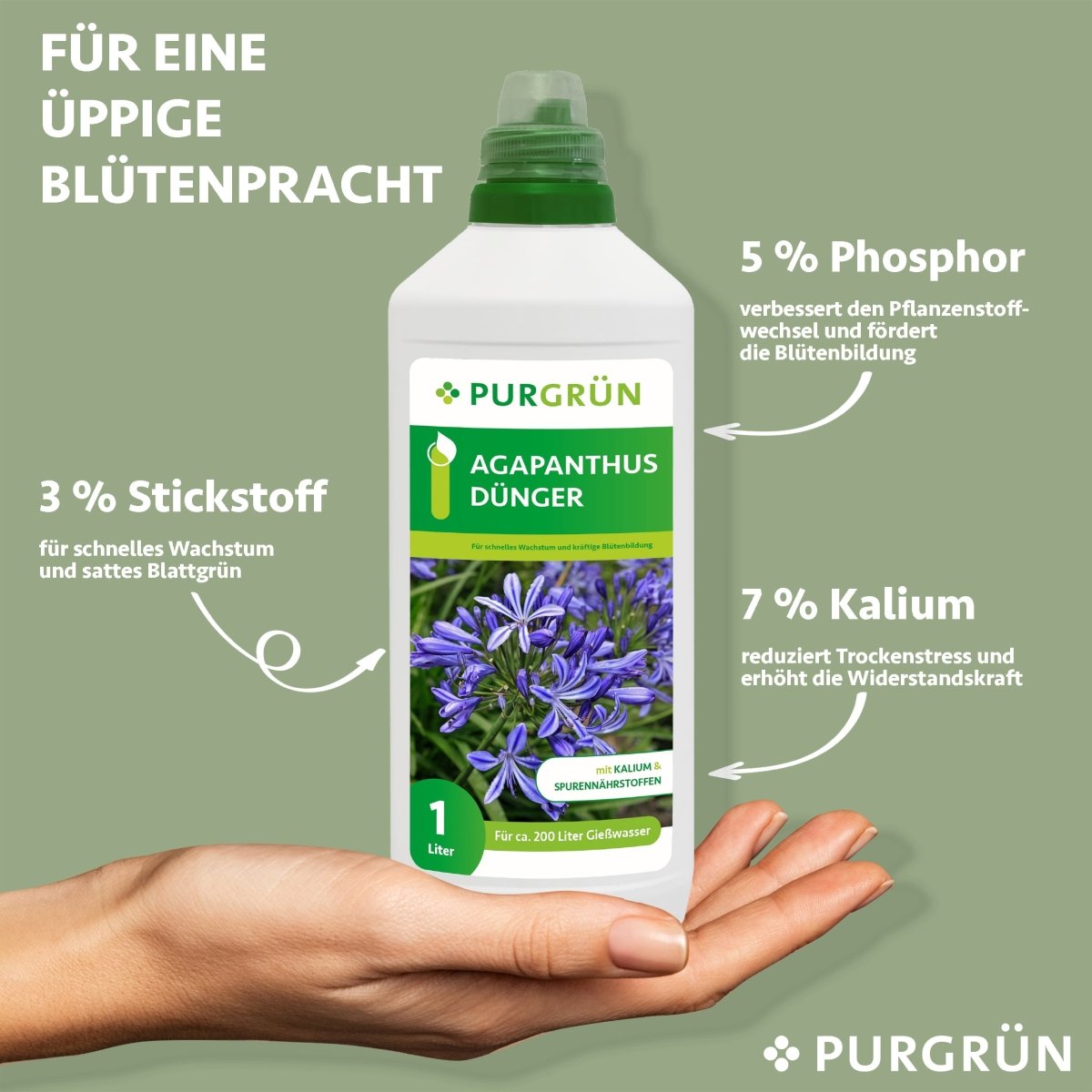 Agapanthus-Dünger 1 Liter - Purgrün