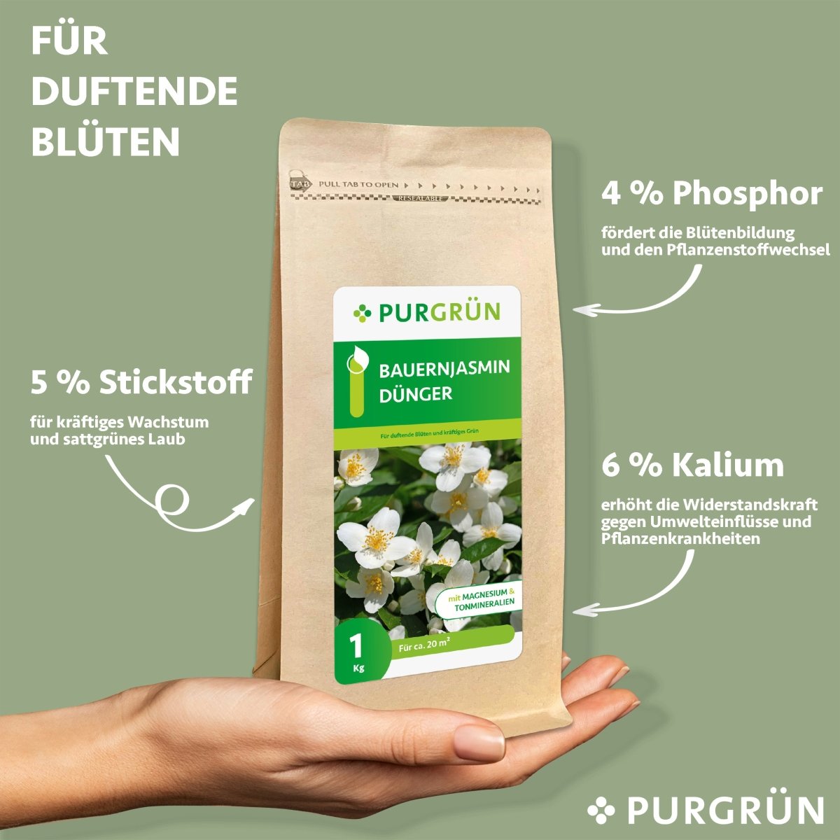Bauernjasmin-Dünger 1 kg - Purgrün
