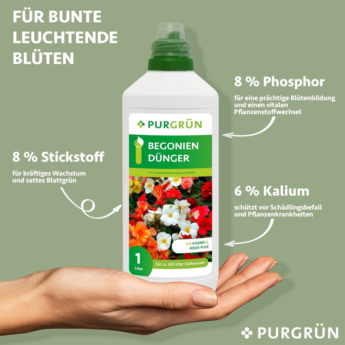Begonien-Dünger 1 Liter - Purgrün