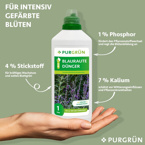 Bio-Blauraute-Dünger 1 Liter - Purgrün