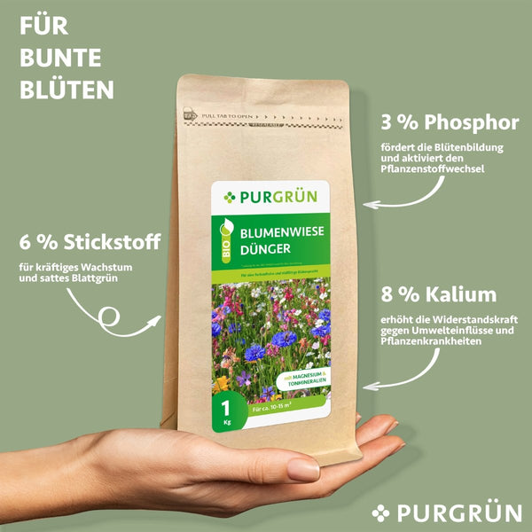 Bio-Blumenwiese-Dünger 1 kg - Purgrün