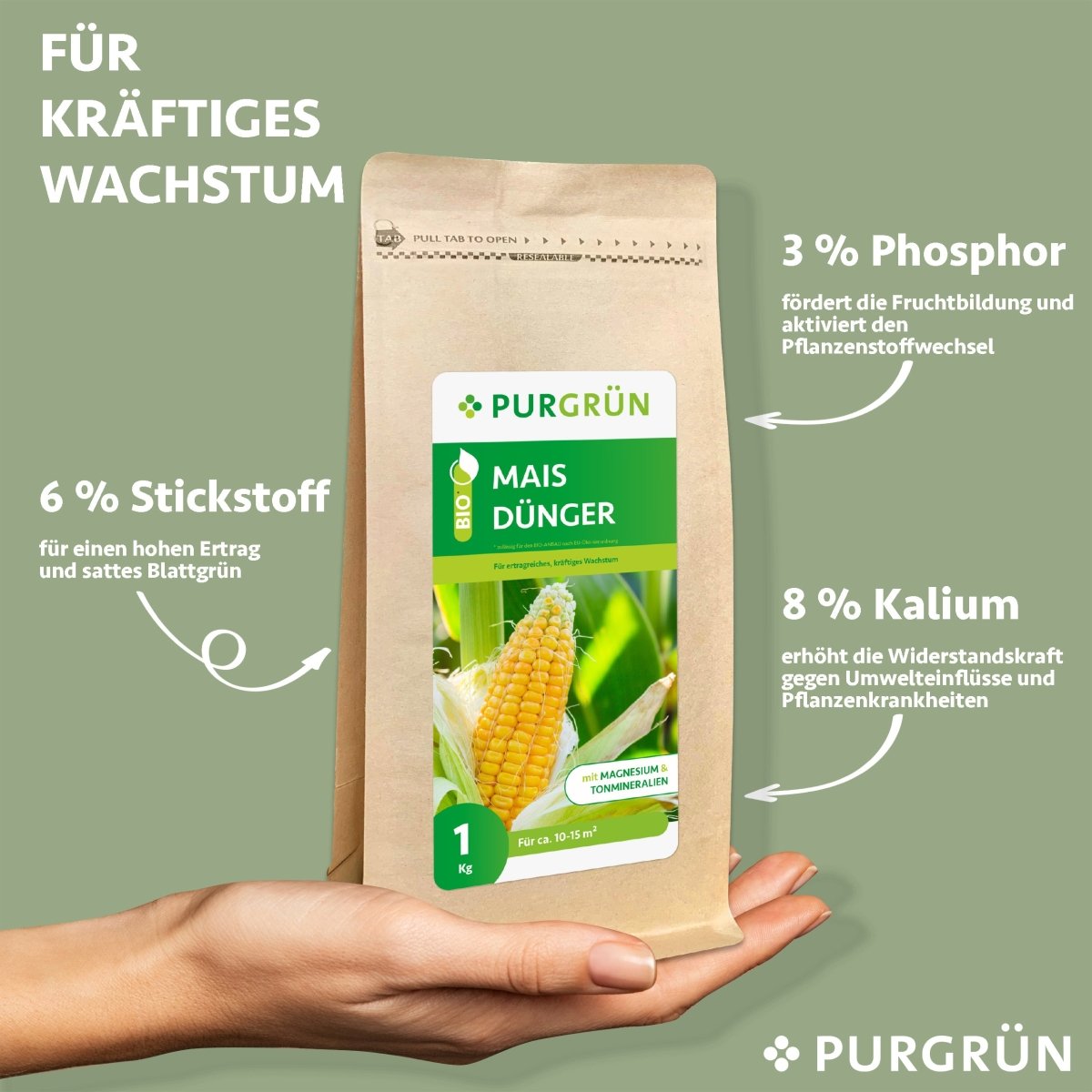 Bio-Mais-Dünger 1 kg - Purgrün