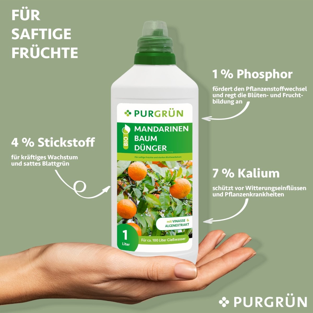 Bio-Mandarinenbaum-Dünger 1 Liter - Purgrün