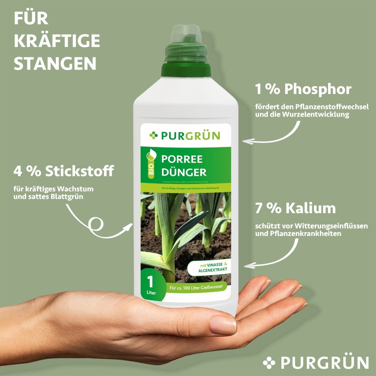 Bio-Porree-Dünger 1 Liter - Purgrün