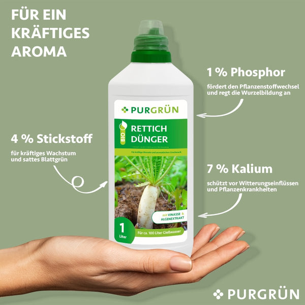 Bio-Rettich-Dünger 1 Liter - Purgrün