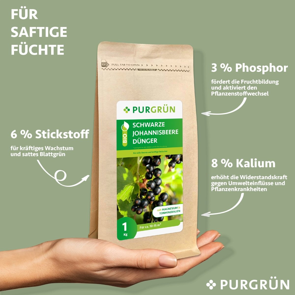 Bio-Schwarze-Johannisbeere-Dünger 1 kg - Purgrün