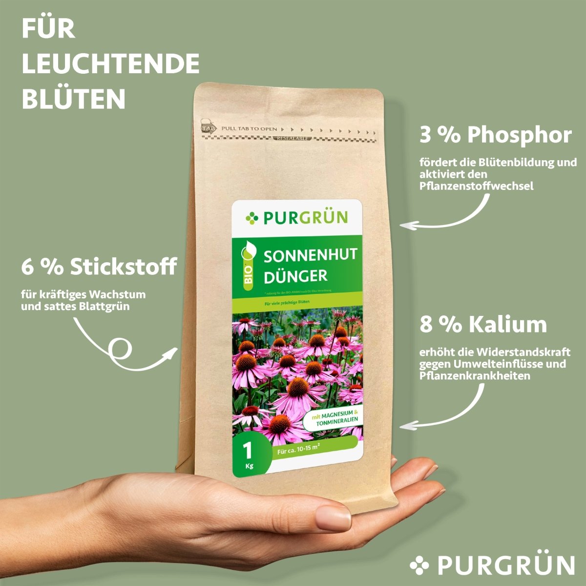 Bio-Sonnenhut-Dünger 1 kg - Purgrün