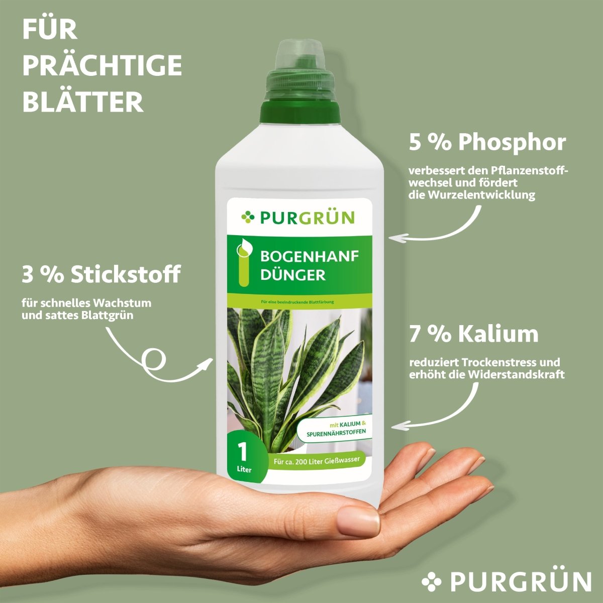 Bogenhanf-Dünger 1 Liter - Purgrün