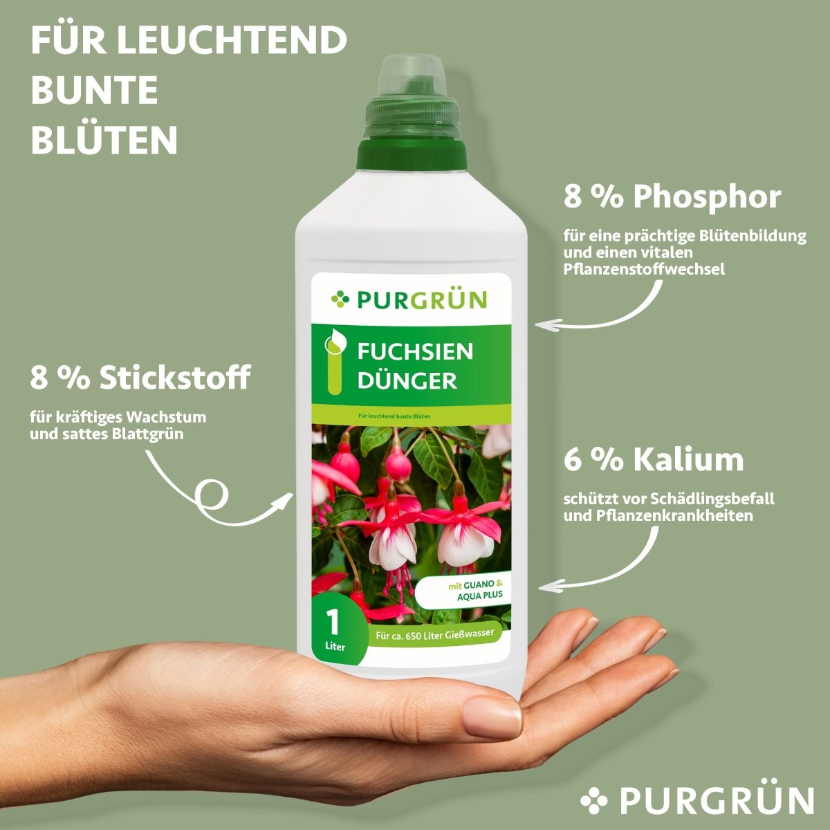 Fuchsien-Dünger 1 Liter - Purgrün
